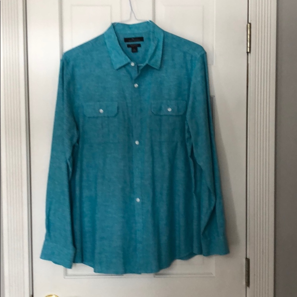 Lightweight linen/cotton blend long sleeve shirt